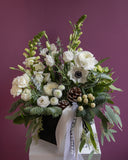 Black Square Velvet Hat Box