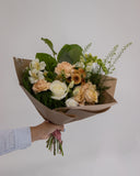 Small Neutral Handtied Bouquet - Rose and Vine Florals