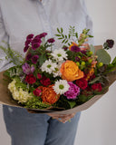 Medium Bright Handtied Bouquet - Rose and Vine Florals
