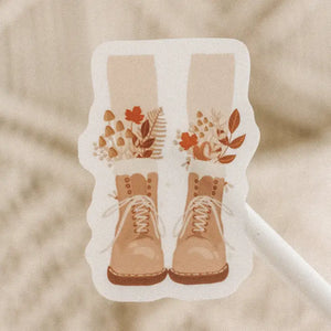 Floral Boots Sticker