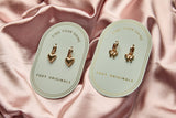 Sweetheart Earrings: Yellow Gold - Rose and Vine Florals