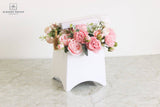 Graduation Flower Box - Various Colors: White - Rose and Vine Florals