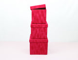 Velvet Cube Square Flower Hat Box with Lid: Black / Small