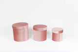 Velvet Round Flower Hat Box with Lid: Purple / Medium - Rose and Vine Florals
