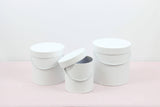 Simple Solid Color Round Hat Flower Box with Lid: White / Medium