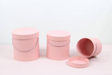 Simple Solid Color Round Hat Flower Box with Lid: White / Medium