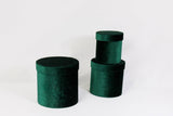 Velvet Round Flower Hat Box with Lid: Purple / Medium - Rose and Vine Florals