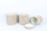 Chic Velvet Round Flower Box with Lid: Tan / Small