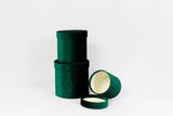 Velvet Round Flower Hat Box with Lid: Pink / Small