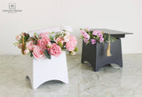 Graduation Flower Box - Various Colors: White - Rose and Vine Florals