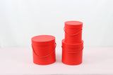 Simple Solid Color Round Hat Flower Box with Lid: White / Medium