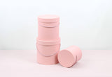 Simple Solid Color Round Hat Flower Box with Lid: White / Medium