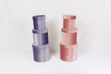 Velvet Round Flower Hat Box with Lid: Purple / Medium - Rose and Vine Florals