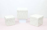 Velvet Cube Square Flower Hat Box with Lid: Black / Small