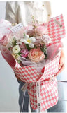 Checked Vintage Flower Wrapping Paper (20pcs/bag): 1 - Pink