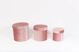 Velvet Round Flower Hat Box with Lid: Pink / Small