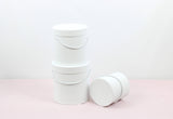 Simple Solid Color Round Hat Flower Box with Lid: White / Medium