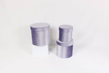 Velvet Round Flower Hat Box with Lid: Purple / Medium - Rose and Vine Florals