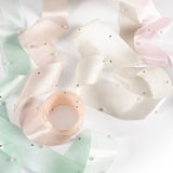 Pearl Beaded Organza Ribbon - 4CM x 10Y: 02 - Light Pink - Rose and Vine Florals
