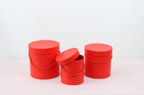 Simple Solid Color Round Hat Flower Box with Lid: White / Medium