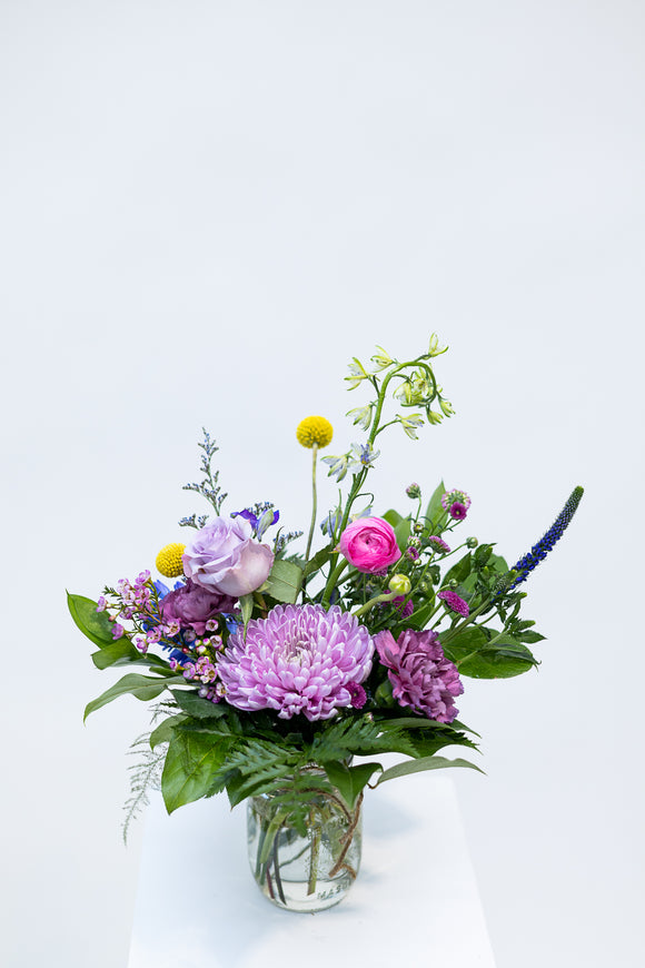 Vibrant Mini Mason Jar - Rose and Vine Florals