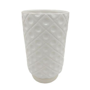 White Diamond Vase 8 X4"