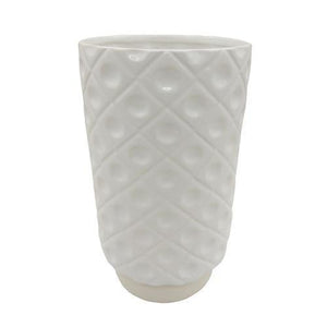 White Diamond Vase 8 X4"