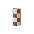 Checkerboard Terracotta Vase 4"X 8"