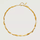 Saint & main - Three Layer Snake Gold Choker - Rose and Vine Florals