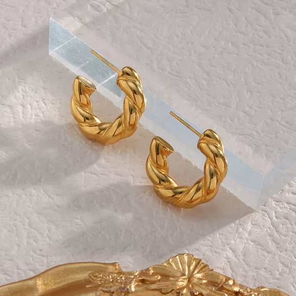 Saint & Main - Boho Twisty Gold Earrings