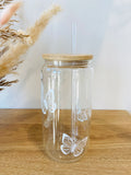 Handmade Glass Tumbler - Butterfly 16 oz.