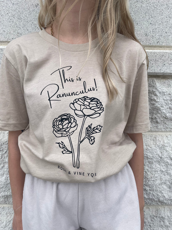 Busy Ferns 'This is Ranunculus' T-Shirt