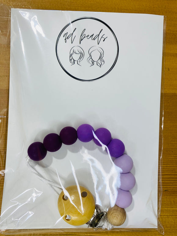 QD Beads Soother Clips - Rose and Vine Florals