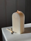 Project Helios: Rainbow Pillar Candle (Latte/Unscented)