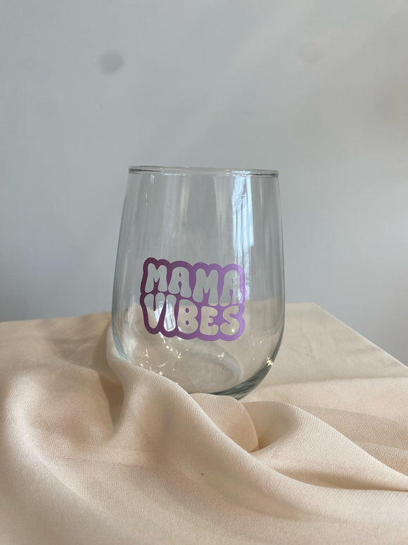 Handmade 'Mama Vibes' Glass